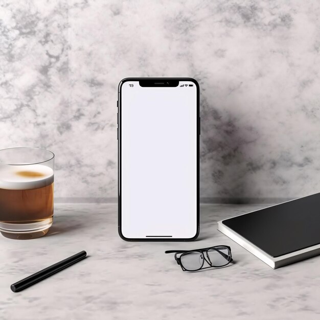 Smartphone mockup with blank screen background 3d render