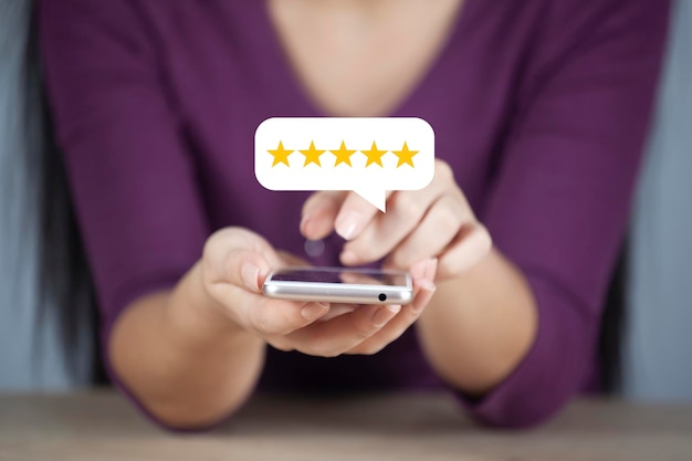 Smartphone naar succes review feedback vijf sterren