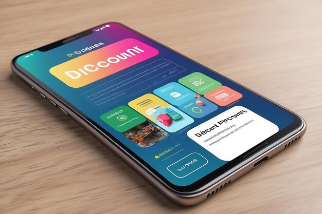 写真 スマートフォンの画面にディスカウントアナウンスのコンセプトが表示されています