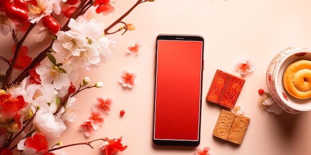 a smartphone screen displaying a Chinese New Year greeting message