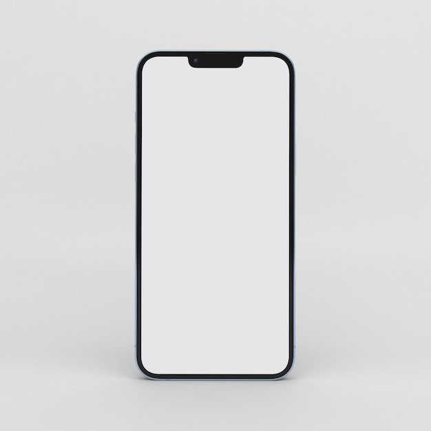 Smartphone Screen Front Side In White Background