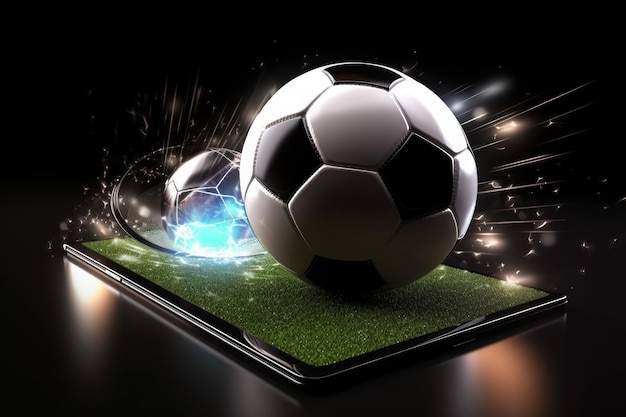 Smartphone soccer ball score Generate Ai