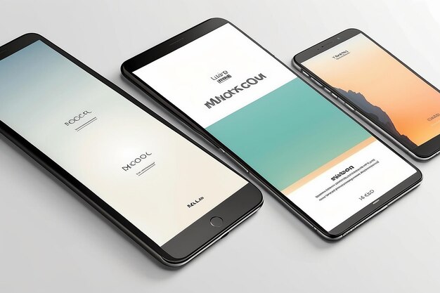 Smartphone and tablet screens mockup template