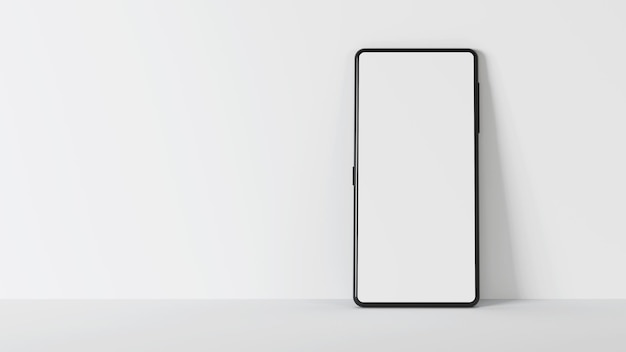 Smartphone on white background. Mockup. 3D rendering.