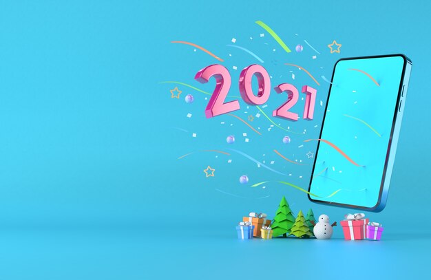 smartphone with 2021 number