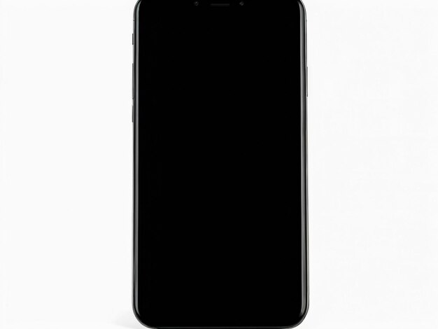 Фото Смартфон с пустым экраном на белом фоне мокет смартфона крупного плана, изолированный на белом