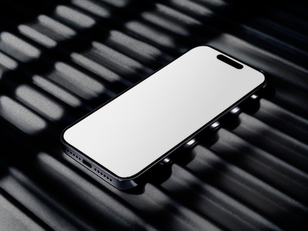 Smartphone with blank display in dramatic lighting