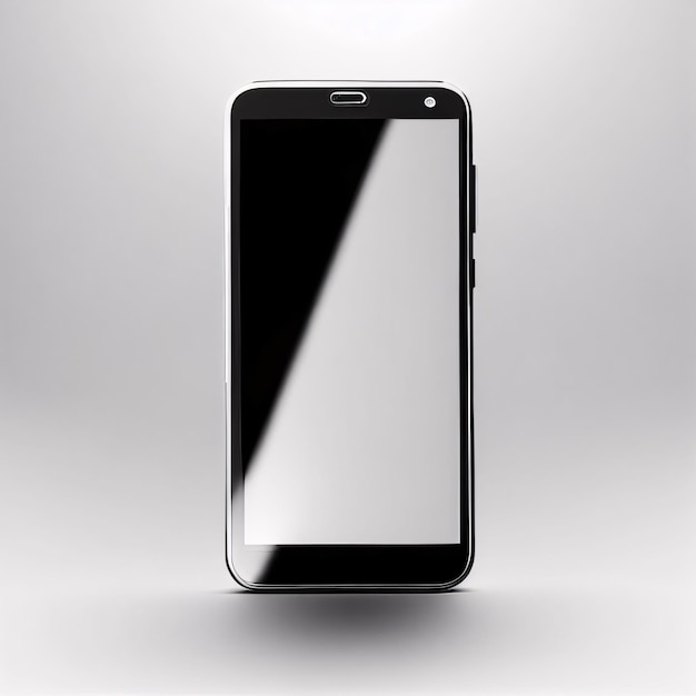 Smartphone with blank screen isolated on gray background 3d render