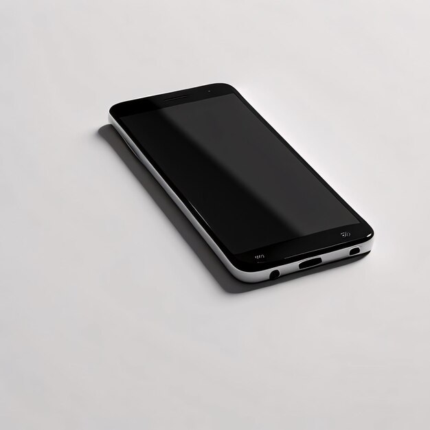 Smartphone with blank screen on white background 3D illustration