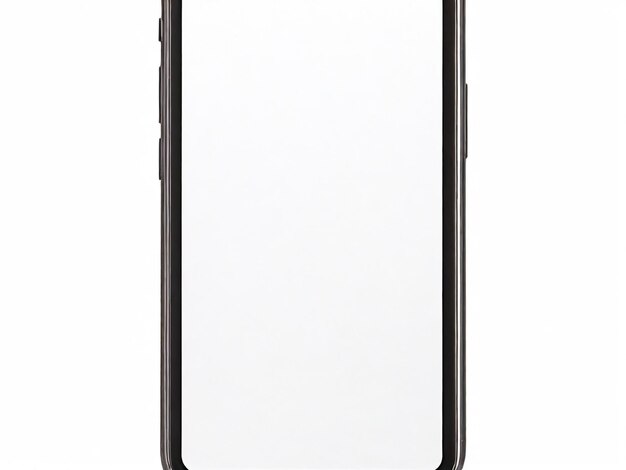 Smartphone with a blank screen on a white background Smartphone mockup closeup isolated on white