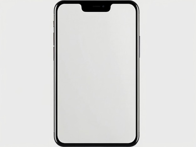 Smartphone with a blank screen on a white background Smartphone mockup closeup isolated on white