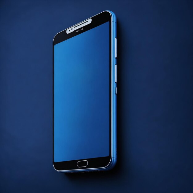 A smartphone with blue screen to use as mockup