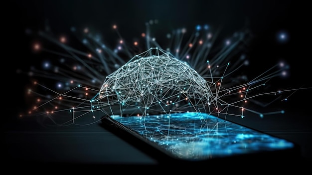 A smartphone with a brain on the screen