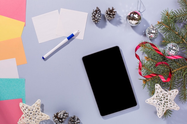 Smartphone with christmas decorations