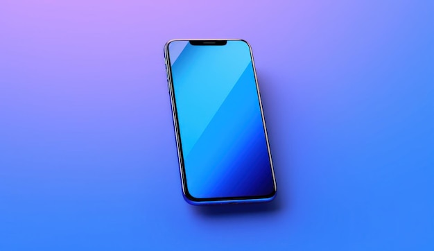 Smartphone with colorful screen on a plain background 3d rendering