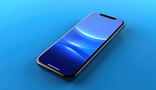 Smartphone with colorful screen on a plain background 3d rendering