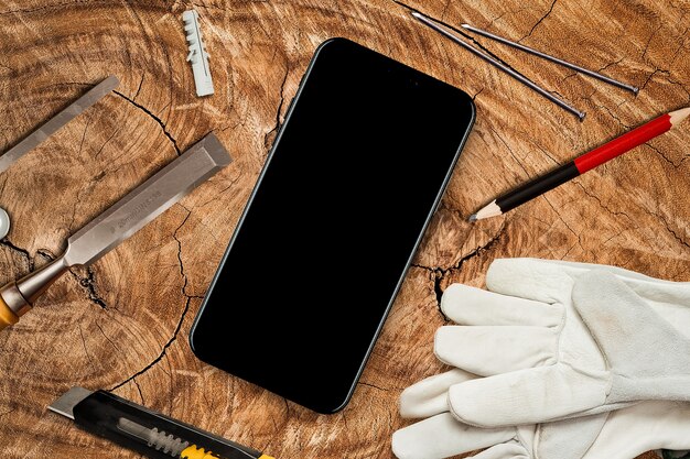 Smartphone with work tools