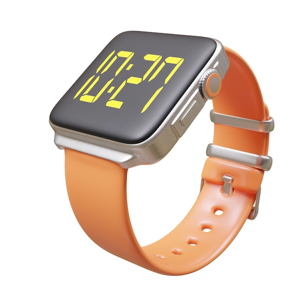 Smartwatch geïsoleerd op witte tijd op digitaal smartwatch scherm