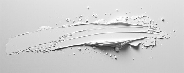 Smear of white cream on a gray background