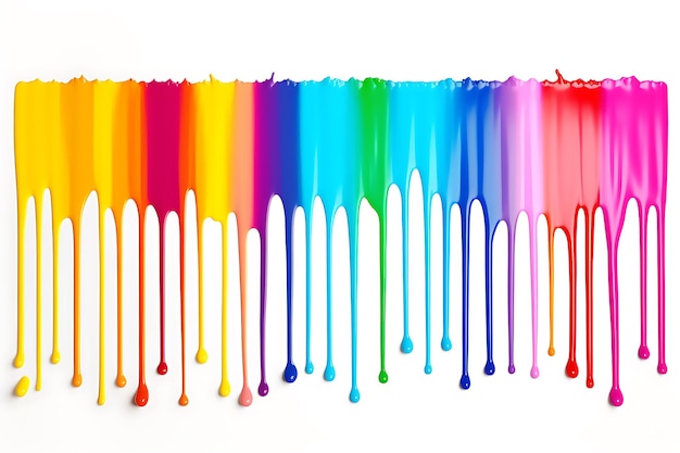 Smears blots of colored paint on a white background multicolored colors rainbow