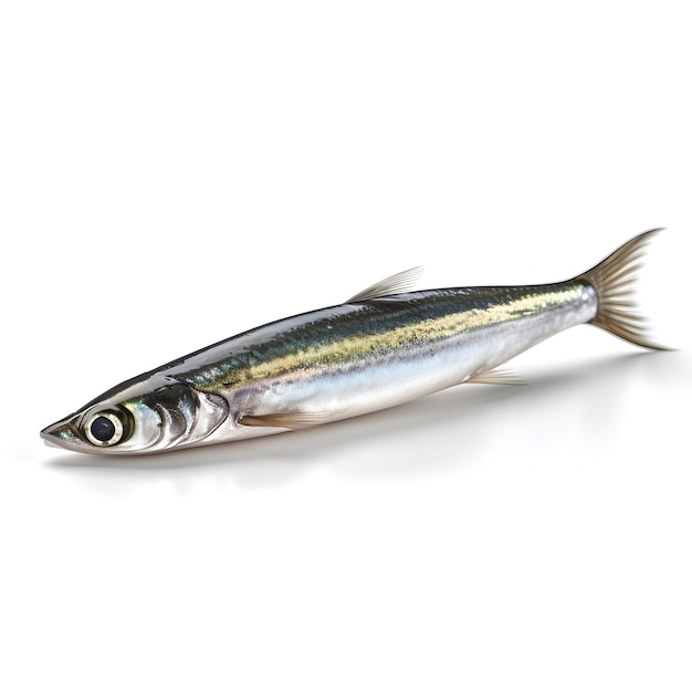 Smelt fish isolated on white background 3D illustration clipping path