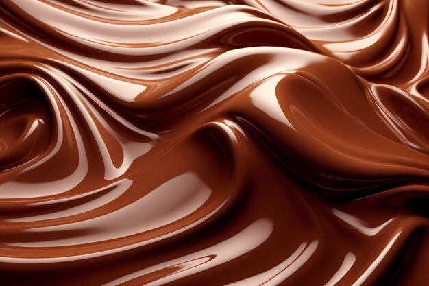 Smeltende chocolade achtergrond Wereld Chocolade dag Generatieve AI Hoge kwaliteit illustratie