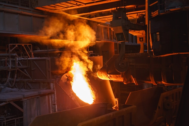 Smelting of the metal in the foundry