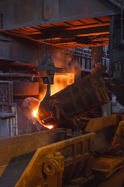 Smelting of the metal in the foundry