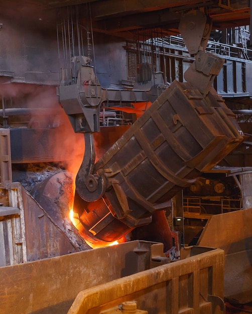 Smelting of the metal in the foundry