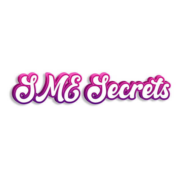 사진 smesecrets 타이포그래피 3d 디자인 노란색, 분홍색, 색 배경 사진