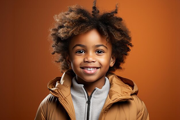улыбающийся счастливый портрет ребенка с черной кожей