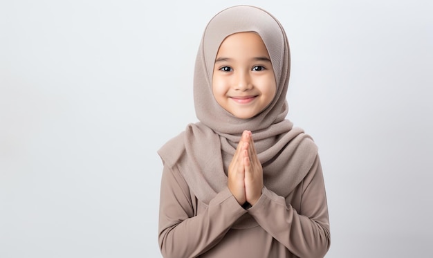Улыбка азиатская хиджаб маленькая девочка