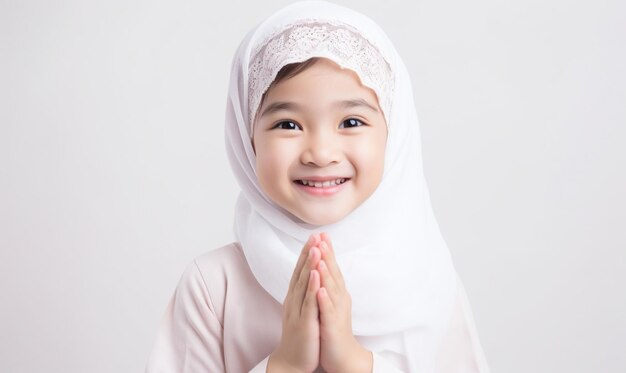 Smile asian hijab little girl