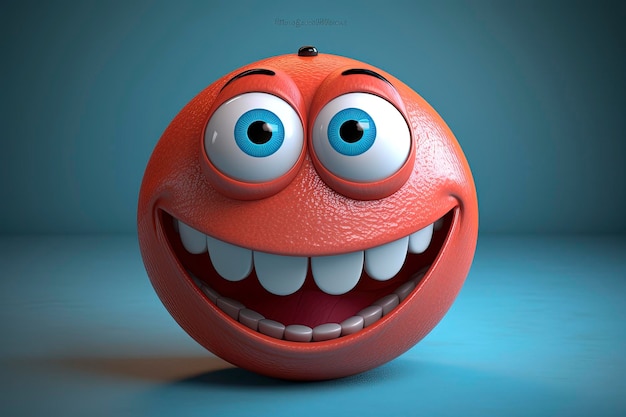 smile character 3d render 3d pixar style