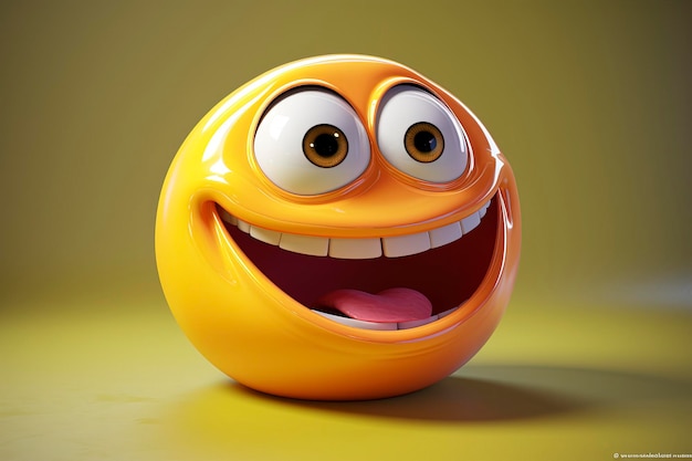 Smile character 3d render 3d pixar style