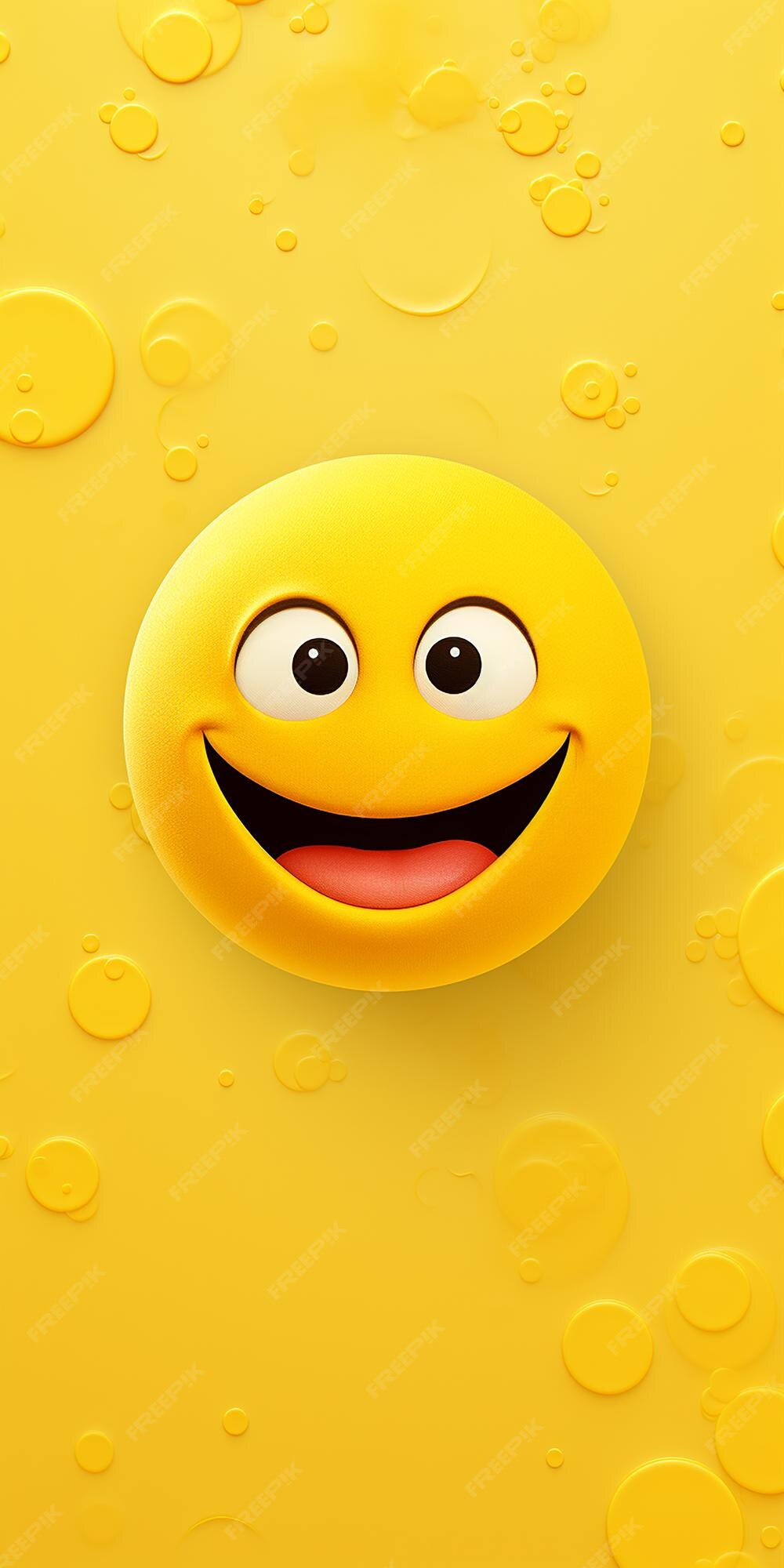 Premium Photo | Smile emoji 3d wallpaper