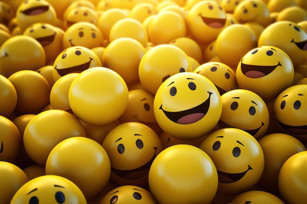 smile emoji balls background