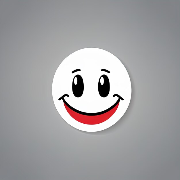 smile icon flat vector illustrationsmile icon white background with red shadow vector illustratio