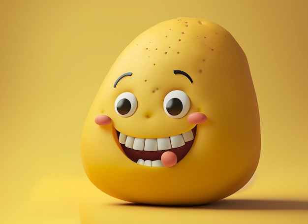 Smile Potato On Yellow Background World Smile Day