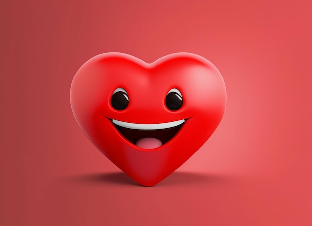 Smile Red Heart On Red Background World Smile Day