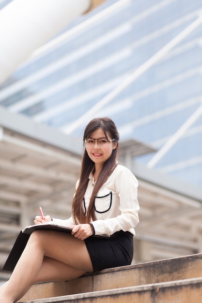 Smile and relax businesswoman.