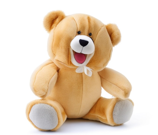 Smile stuffed animal on a white background for World Smile Day