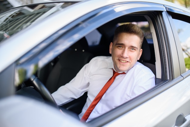 The smile of a successful business man.