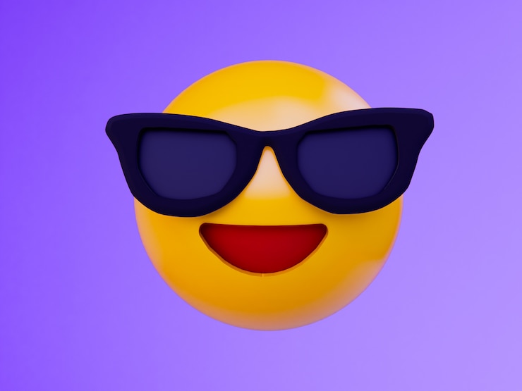 Photo smile yellow ball emoji . 3d render background .