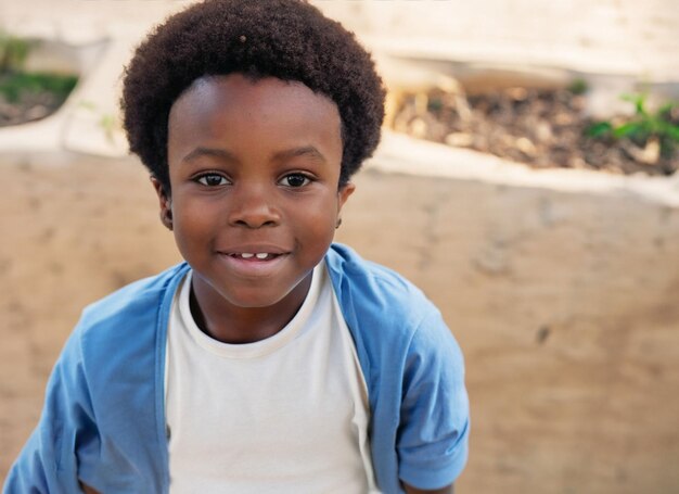 Smiley African Child outdoor generatieve ai