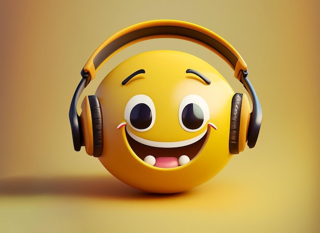 Смайлик с тепловым телефоном на желтом фоне Всемирный день улыбки
