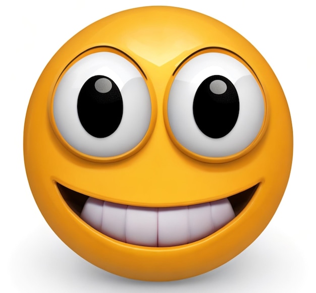 Foto emoji sorridente di colore giallo con sfondo bianco per la giornata mondiale del sorriso
