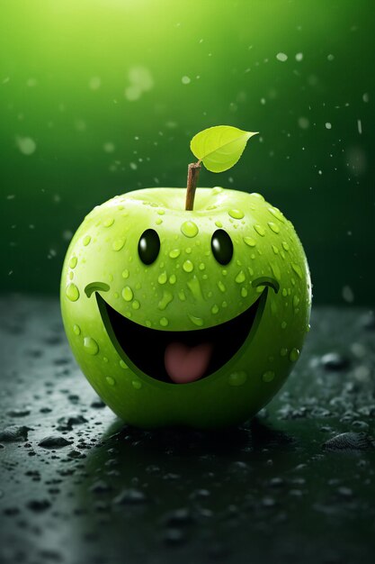 Photo smiley face apple