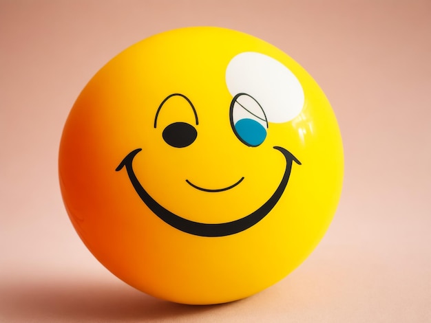 smiley face ball on background sweet retro vintage color