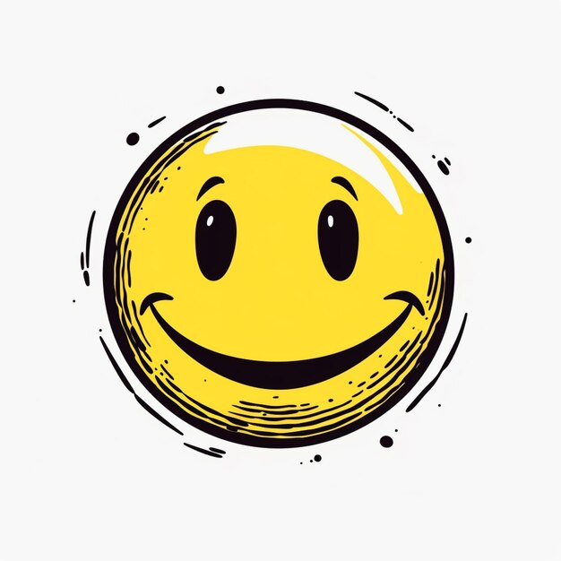 Photo smiley face drawn in a circle with a smile on it generative ai